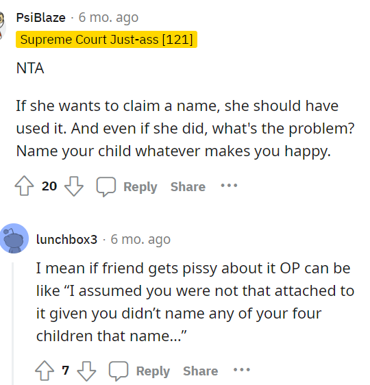 She should have just used the name if that's what she wanted to do, but now she's kind of lost out on it.