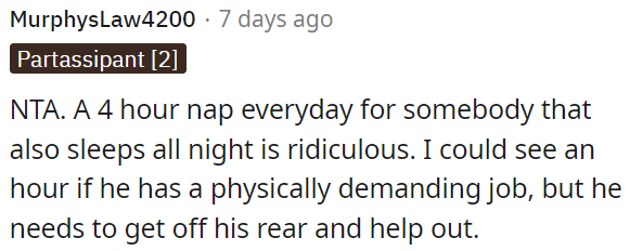 Taking a 4-hour nap daily when sleeping at night is unreasonable.