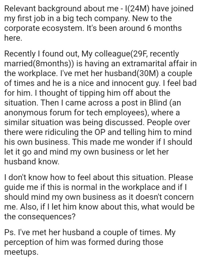 People there were ridiculing the OP and telling him to mind his own business