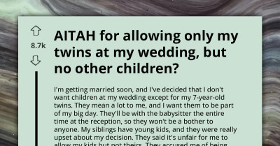 Family Upset As Bride Excludes Small Children From Wedding, Except Her Own