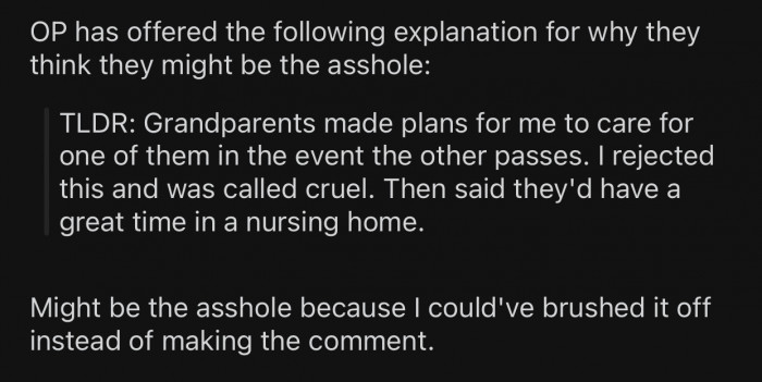 Op thinks she might potentially be the a-hole for the following reason: