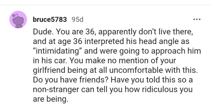 OP made no mention of his girlfriend being at all uncomfortable with this