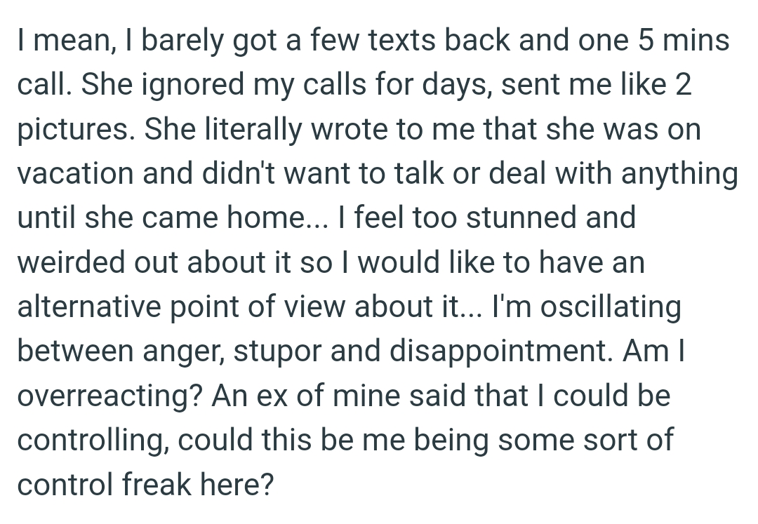 OP's girlfriend didn't want to talk or deal with anything