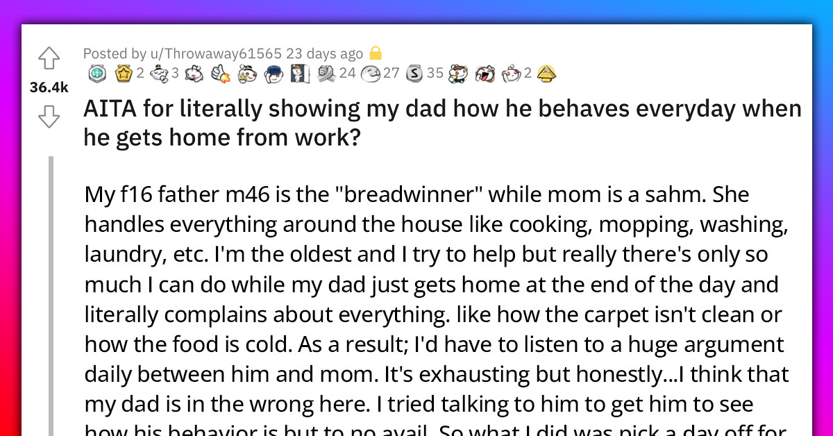 Teenager Dresses Up Like Her Dad And Starts Mimicking His Behavior To Show Him How Annoying He Is, Drama Ensues