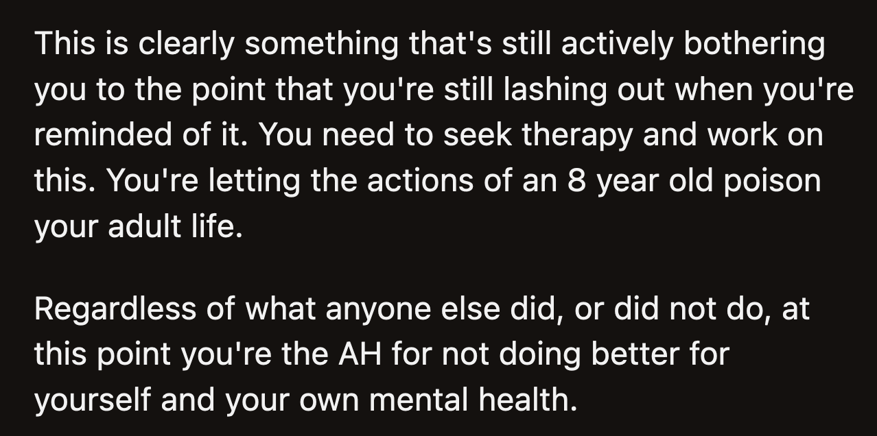 They advised her to seek help for her sake.