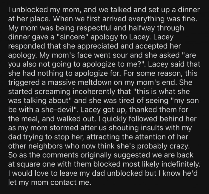 The dinner was going pretty well until things took a weird turn.