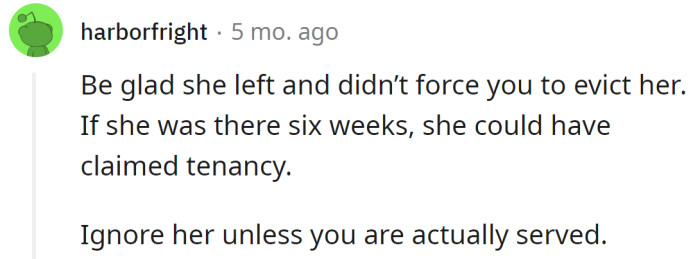 The OP should ignore her.