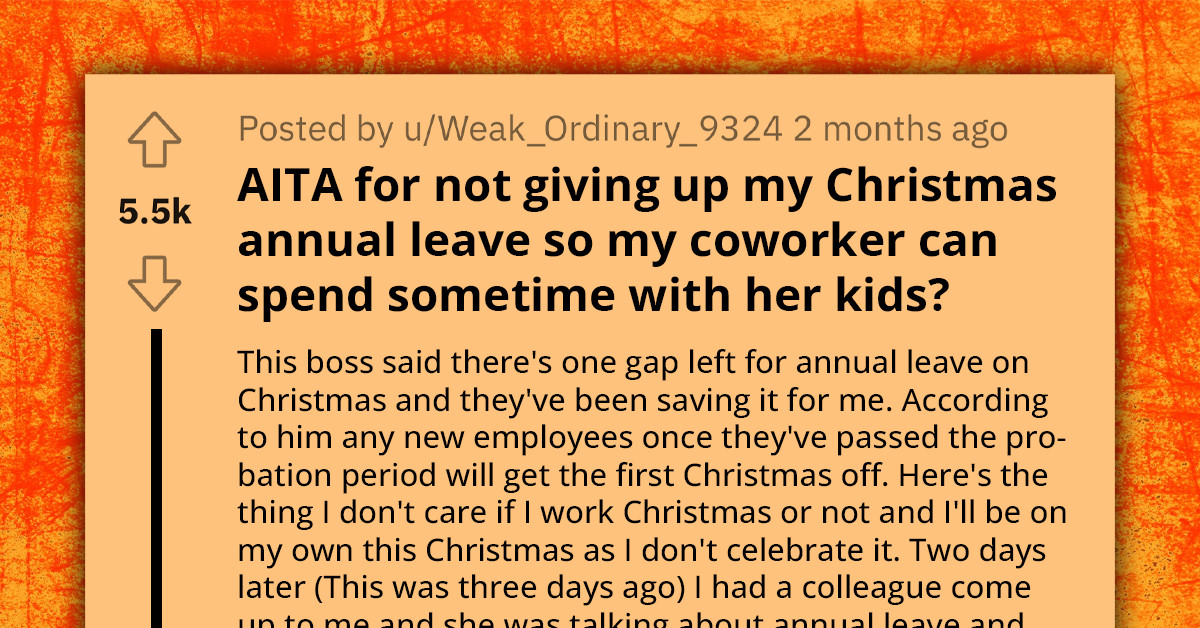 Lady Refuses To Give Up Her Christmas Annual Leave To Coworker With Kids Despite Not Having Need For It, Gets Termed The AH