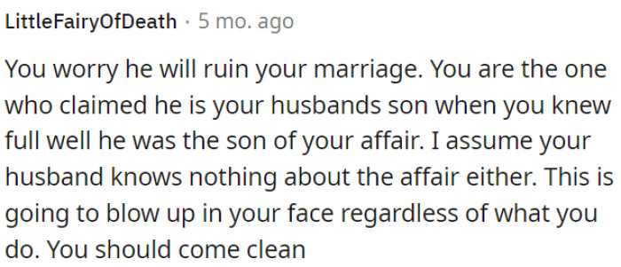 This Situation Will Likely Lead to Trouble; OP Should Confess.