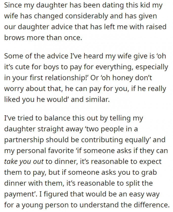 To cut the story short, his wife thinks it is okay for the boy to “spoil” their daughter with materialistic things, while the OP believes they are “exploiting” the boy.