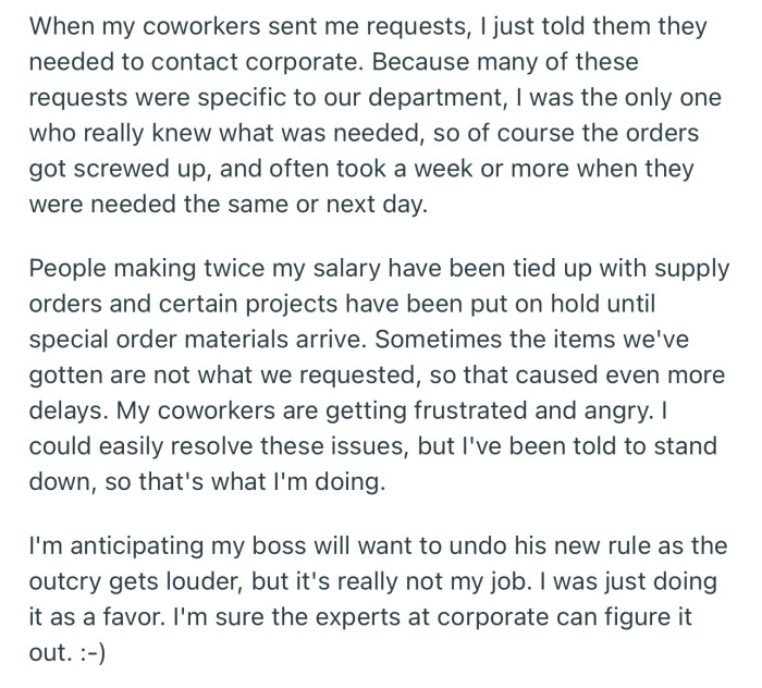 Unfortunately, ever since the new rule, OP’s coworkers have been stranded