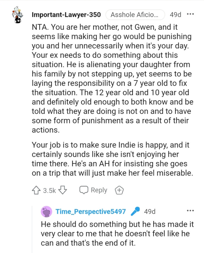 He is alienating OP's daughter form his family