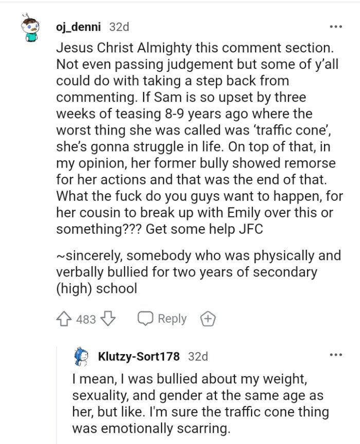 The OP's former bully showed remorse for her actions, and that is the end.