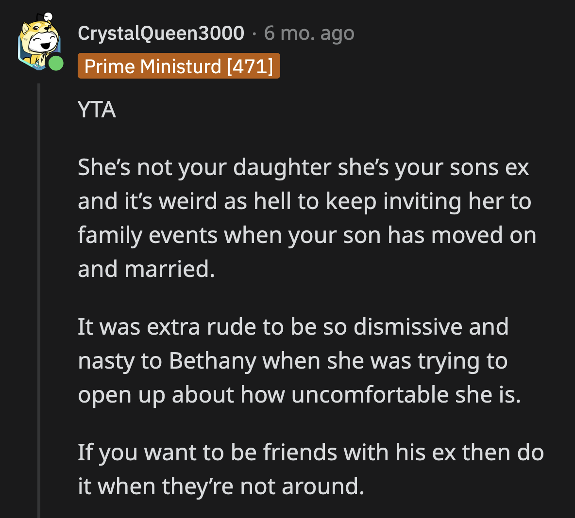 Can't OP meet up with Sabrina when she knows her son and Bethany won't be around?