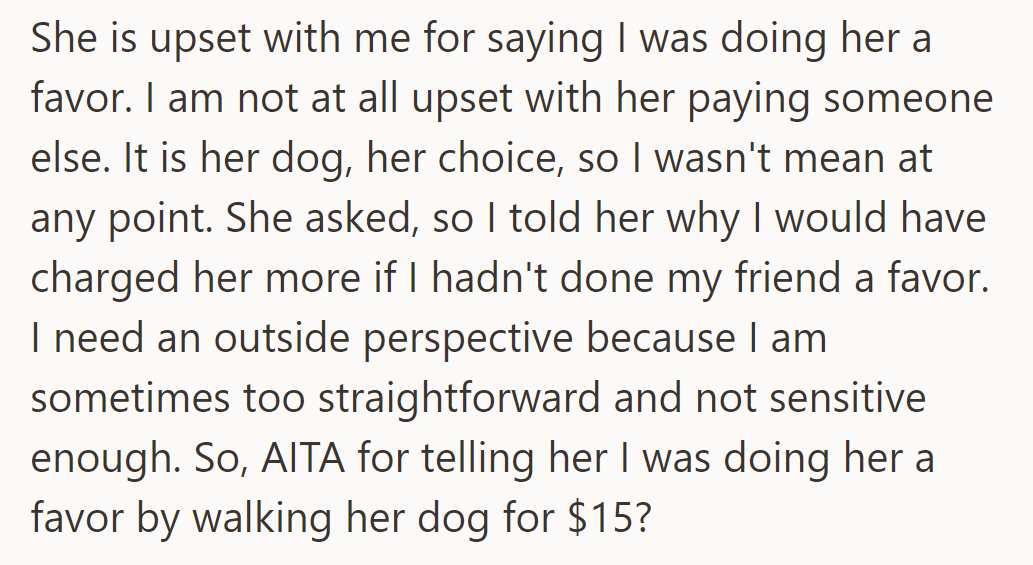 She's upset about the 