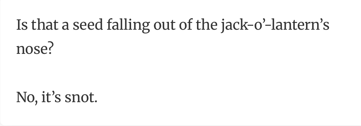 12. When Jack-o’-Lanterns Have the Sniffles