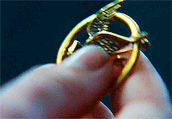 But in the books, Katniss's friend Madge, who is the mayor's daughter, gives her the Mockingjay prior to the reaping.