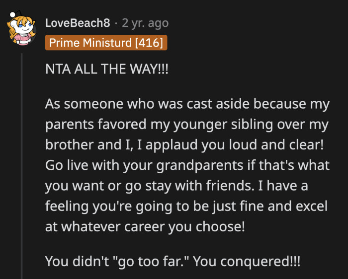 Incredibly brave of OP to finally say enough is enough.