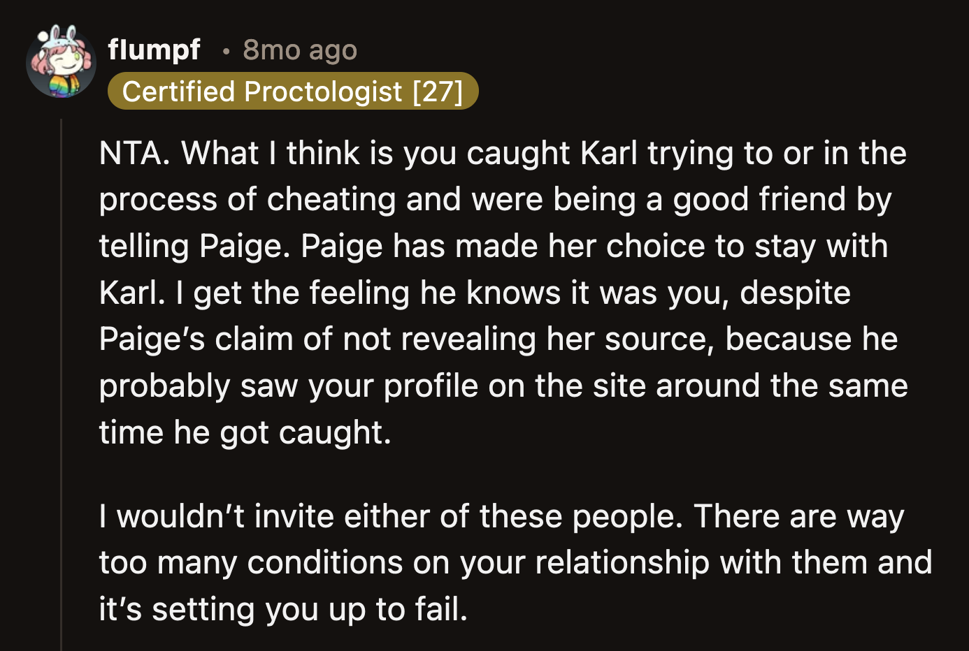 Theories to explain Paige's and Karl's bizarre behaviors flew around. Was it a fake profile made by someone else, or did OP catch Karl attempting to cheat?