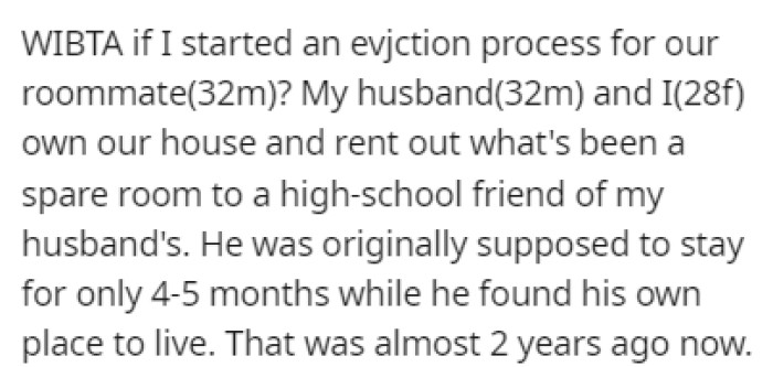 OP and Her Husband Are Homeowners and They've Been Renting Out Their Spare Room to the Husband's High School Friend