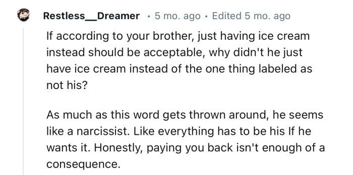 “Honestly, paying you back isn't enough of a consequence.”