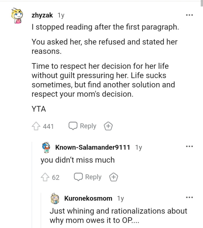 It's time to respect her decision for her life