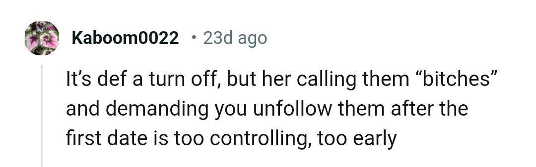 That's too controlling