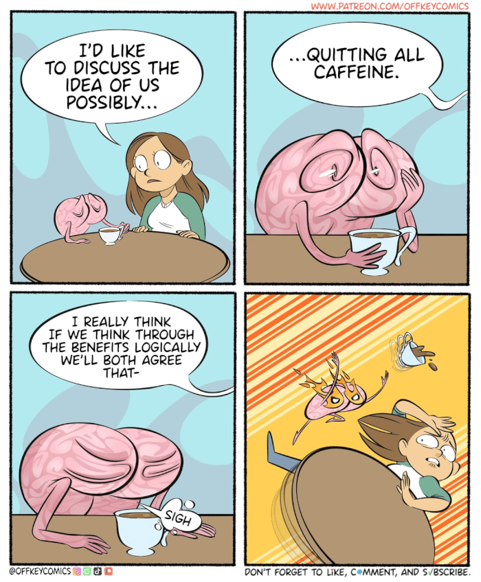 1. Addicted to coffee