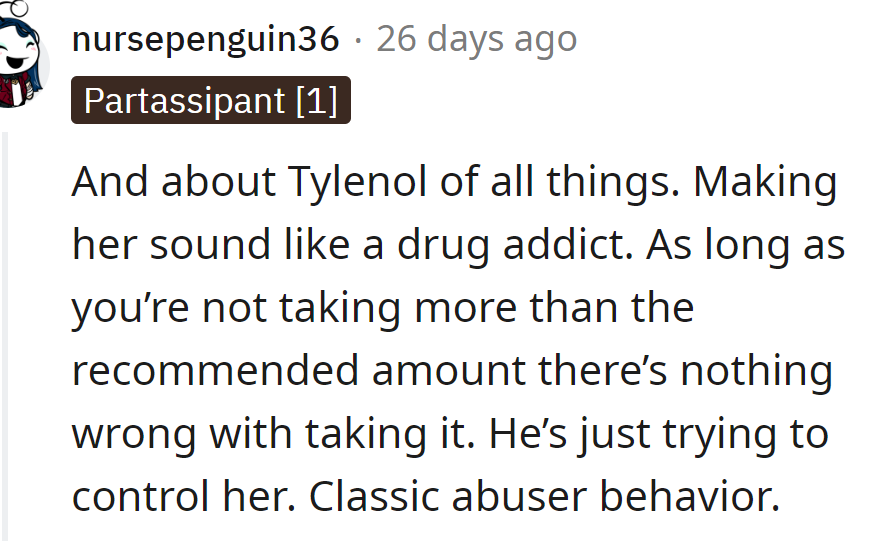 He is really trying to control her