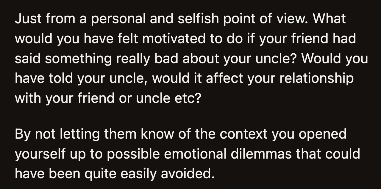 Was there an invisible threshold OP was waiting for Kurt or the others to cross before she went to her uncle about their complaints?