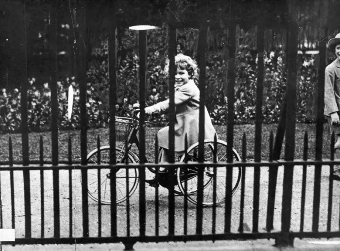 4. Riding her tricycle