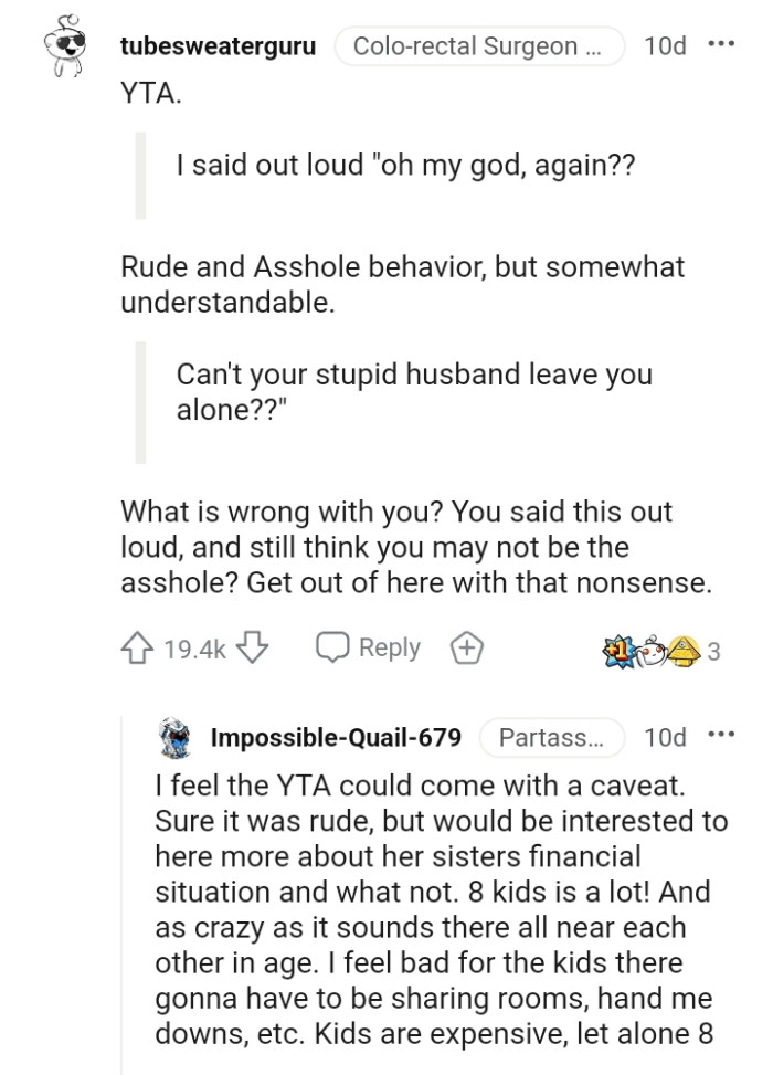 The OP said this out loud and still thinks she may not be the AH