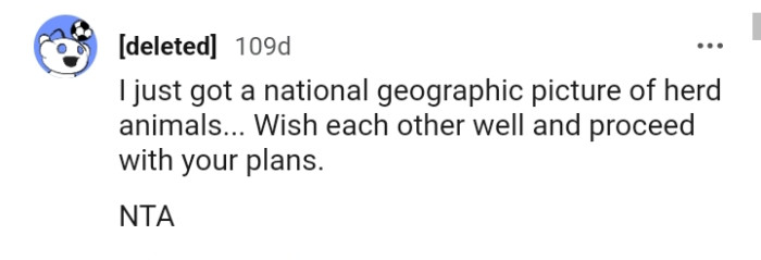 Wish each other well and proceed with your plans