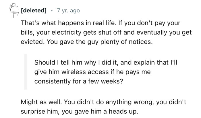 “You didn't do anything wrong; you didn't surprise him; you gave him a heads up.”