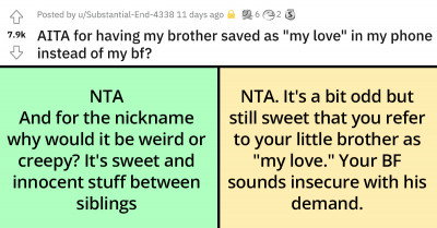 Boyfriend Fumes After Learning That His Girlfriend Saved Her Little Brother as “My Love” on Her Phone