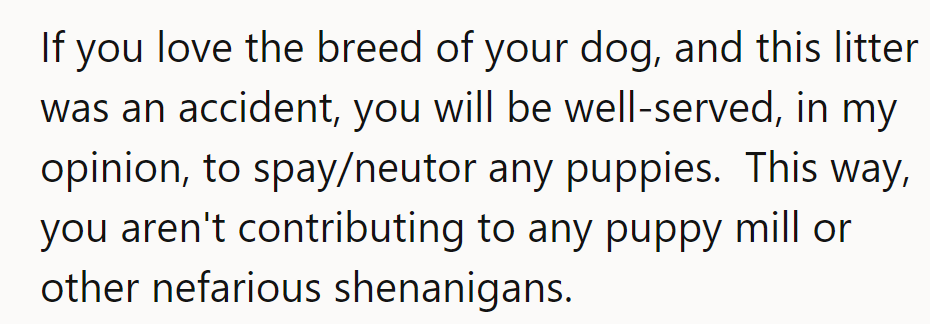 No 'accidental pedigrees' here, just responsible paw-tection.