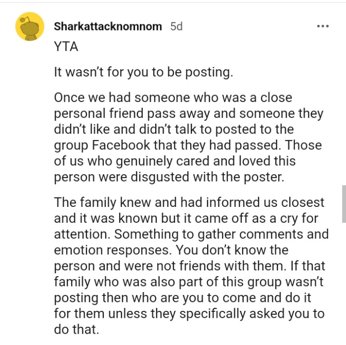 It wasn't the OP's business to post it