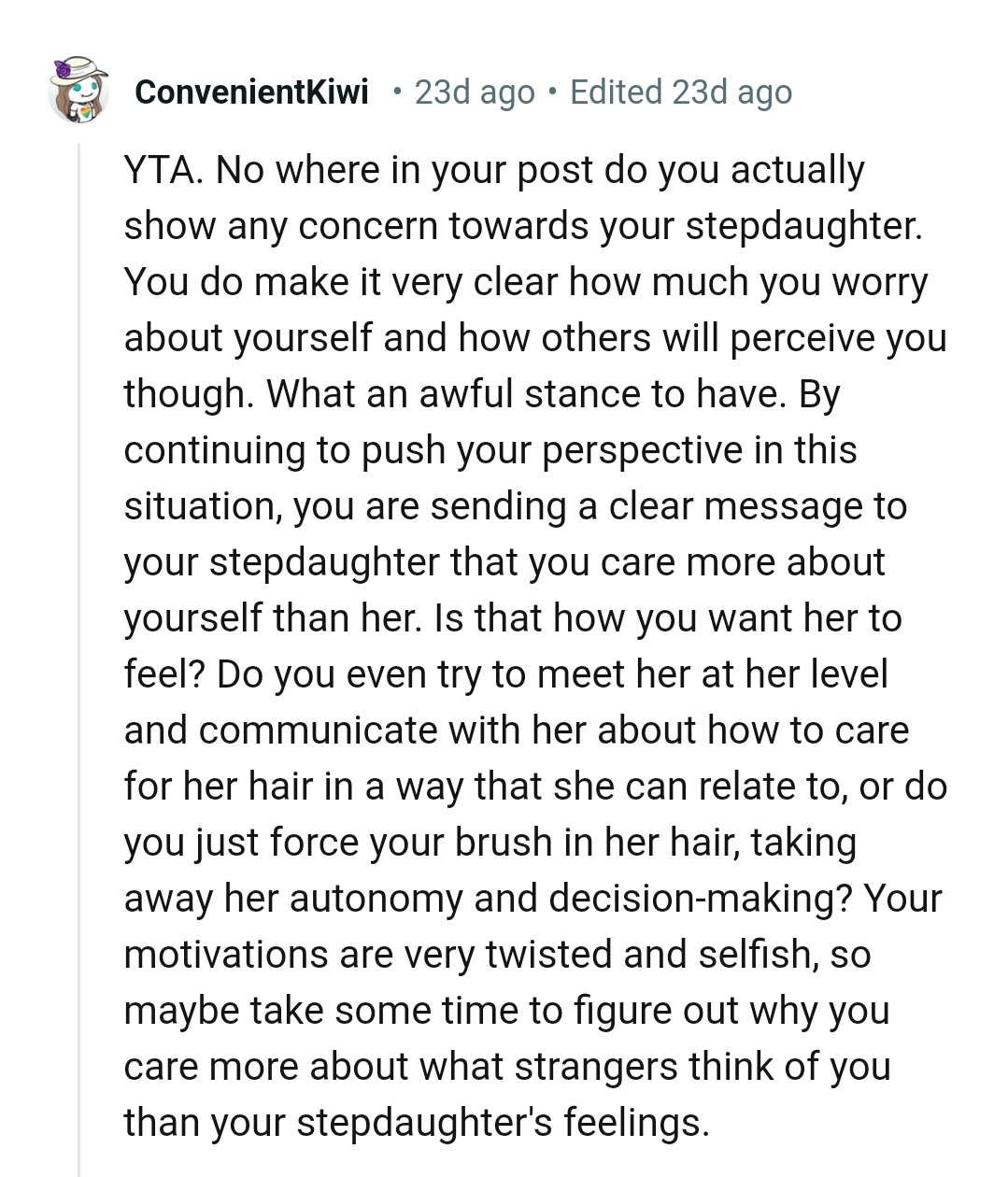 It is an awful stance to have