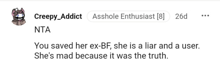 Let's head into the comments section and read through other rRedditors' verdicts