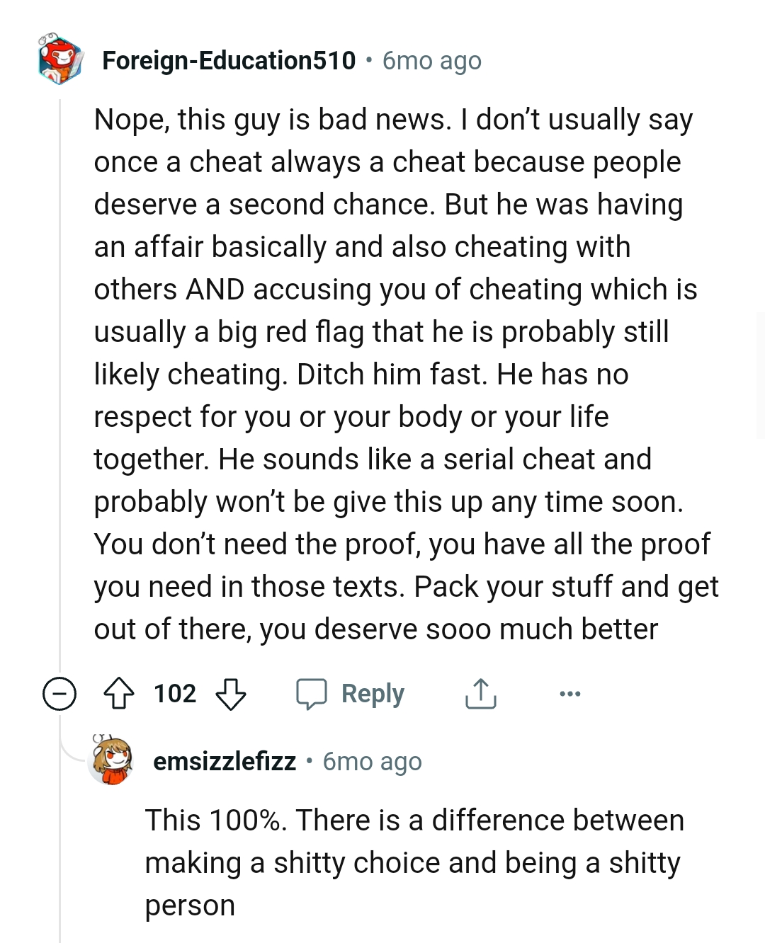 To this Redditor, OP's husband sounds like a serial cheat and probably won’t give this up any time soon