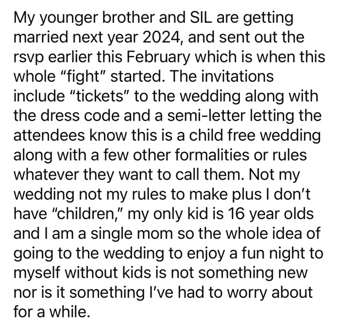 The wedding invitation specified that the celebration would be 