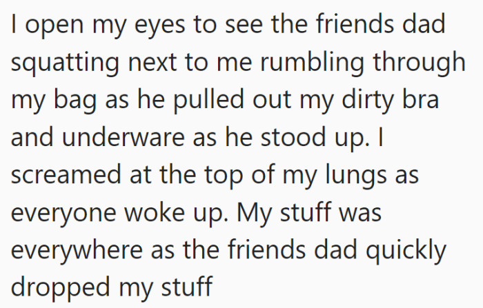 She woke up and called out the dad for doing this, which started a huge argument among everyone.