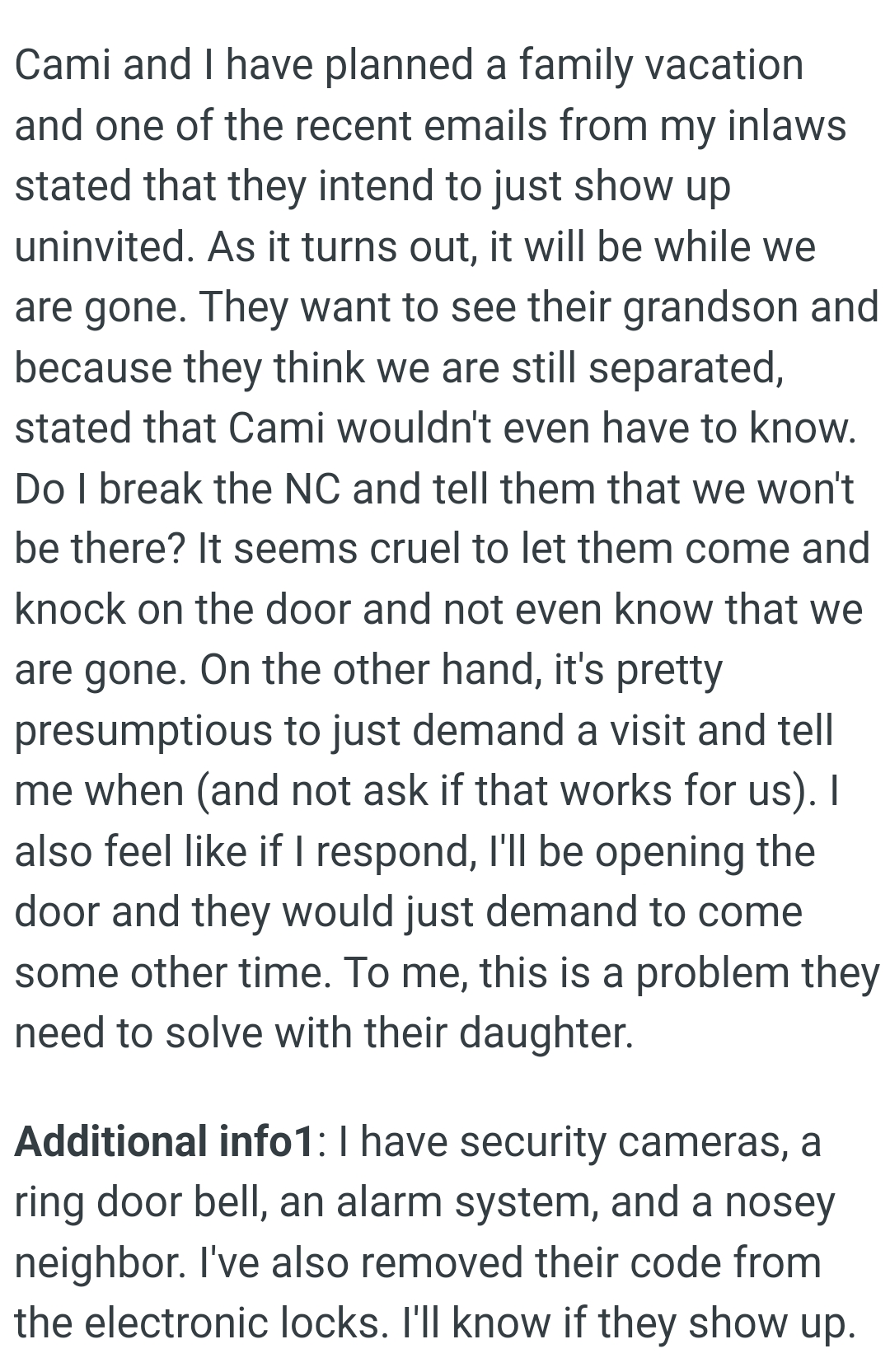 It's Pretty Presumptuous to Just Demand a Visit and Relate When