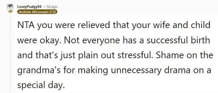 NTA you were relieved that your wife and child were okay