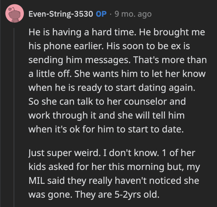 OP said he is a mess.