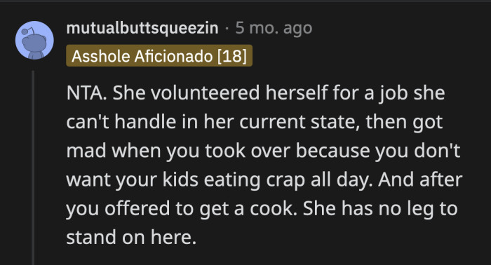 His wife probably didn't realize how much effort it takes to make healthy meals three times a day. That's why she fizzled out after a month.