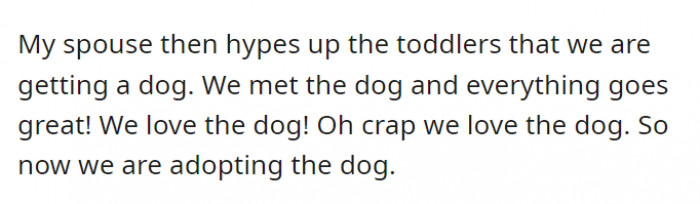 Everything goes well—great, even. They have officially decided to adopt it.