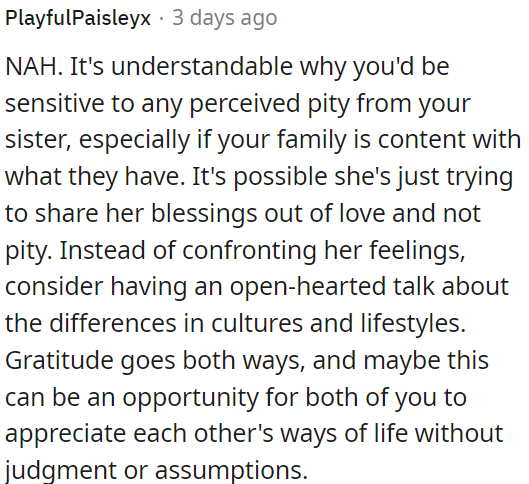 Instead of confronting her, OP needs to discuss cultural and lifestyle differences openly.