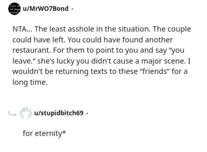 The 7th person should have just left in this situation since they caused the issue.