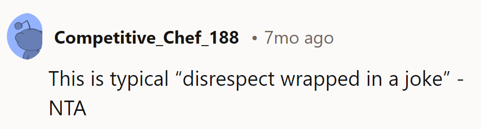 Disrespect in a joke's clothing? Nope, not buying it.